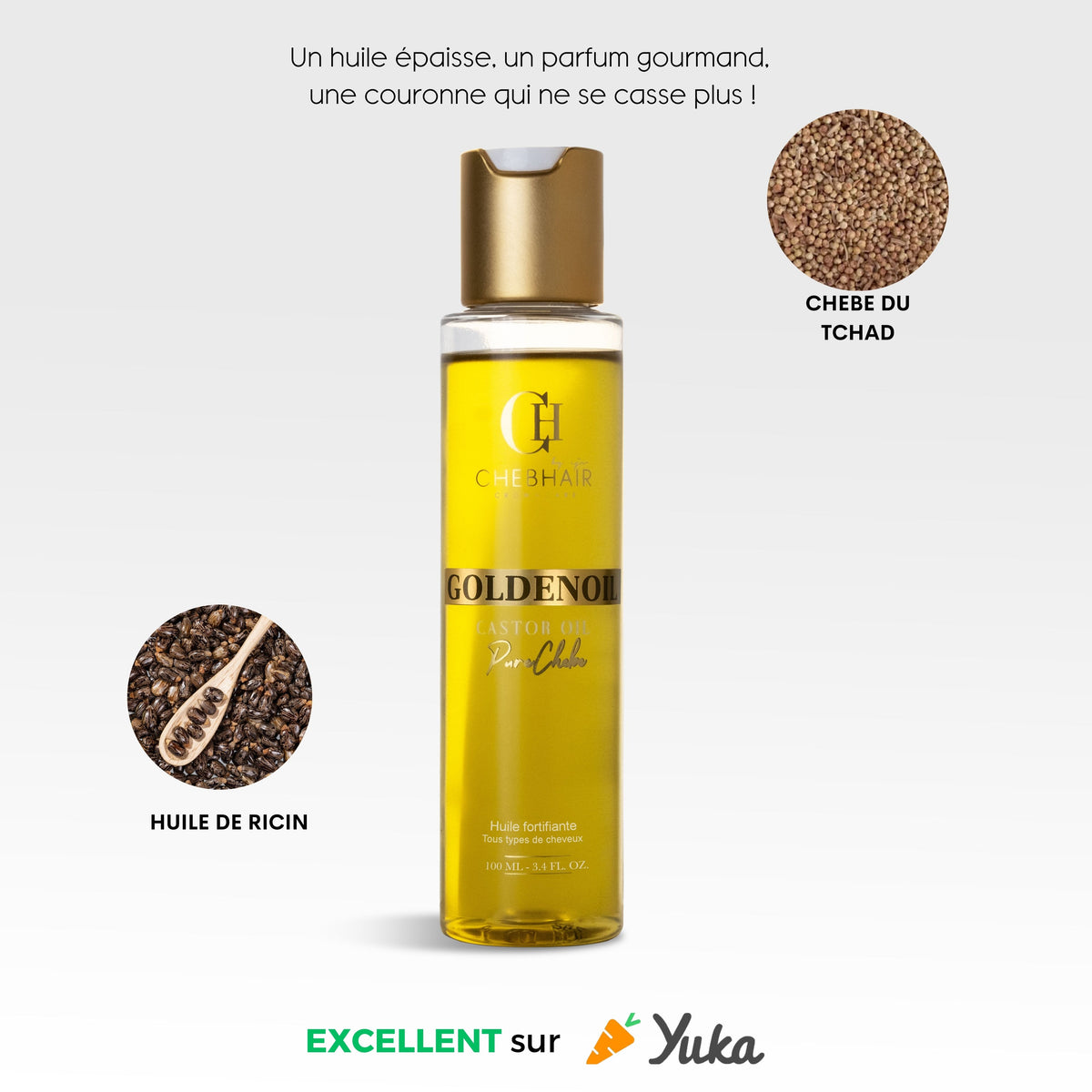 Pack GoldenOil PureChebe + peigne en Bambou ChebHair OFFERT