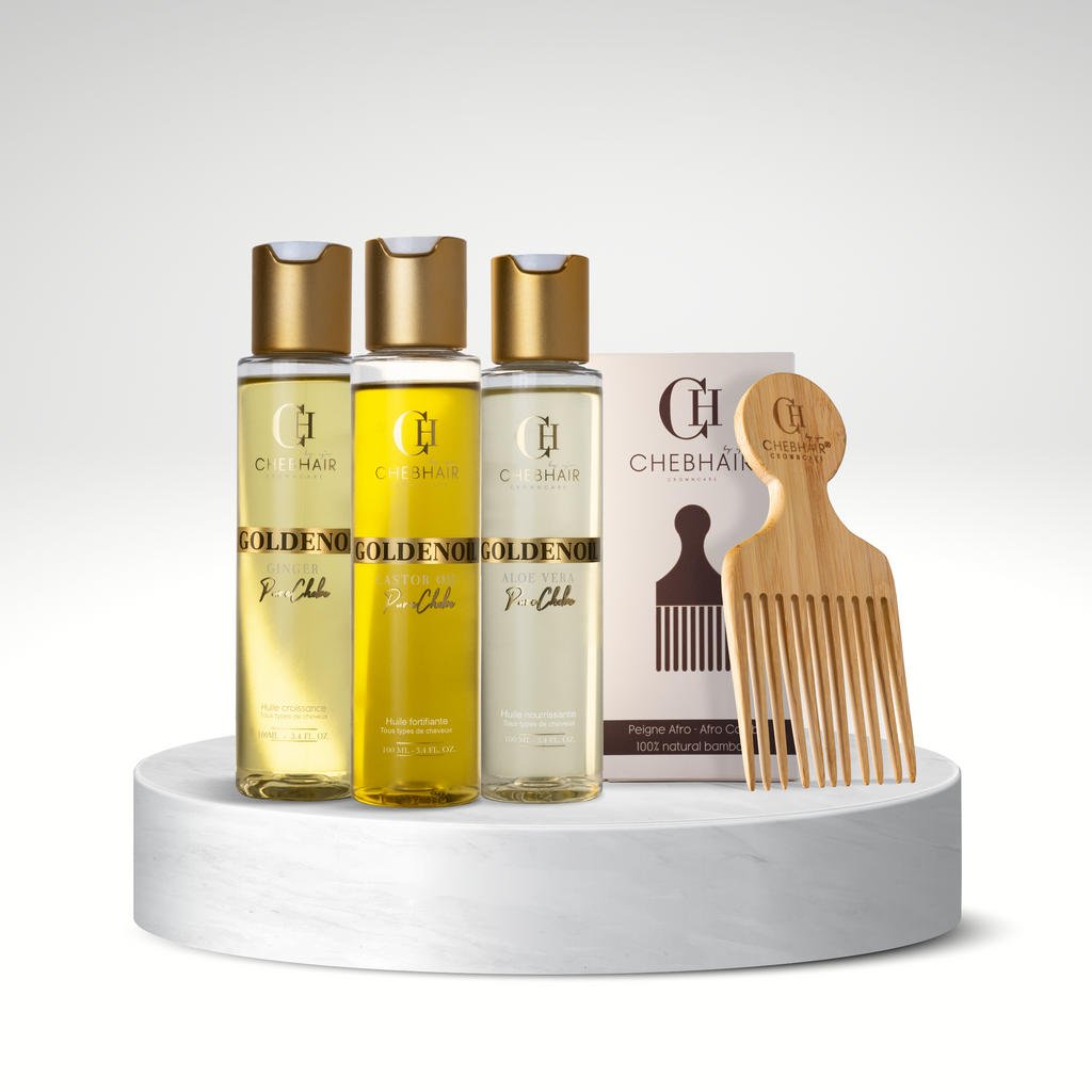 GoldenOil PureChebe Pack + Bamboo Comb ChebHair FREE